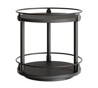 YATINEY Plateau tournant à épices, organisateur à 2 niveaux, porte-épices rotatif, support à épices industriel, pour comptoir et armoire de cuisine, compact et polyvalent, noir SR22BK