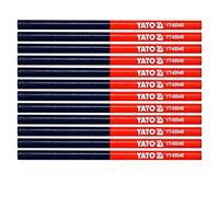 Yato Crayons de Charpentier 12 pz, crayon de menuisier menuiserie bricolage maçonnerie bâtiment travaux chantier, Crayon de Charpentier pour Constructeur et menuiserie crayons rouge crayons blues