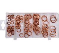 YATO Lot de 95 joints toriques professionnels en cuivre dans une boîte d'assortiment, modèle rond, 8,4-20,2 mm, pour charges les plus élevées, 7 tailles, joints en cuivre O-R