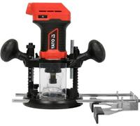 YATO, modèle YT-82194, défonceuse 18V 2 en 1, sans batterie ni chargeur, idéale pour fraiser et lisser les surfaces en bois, outil de travail du bois puissant et polyvalent.
