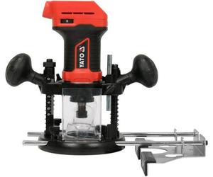YATO, modèle YT-82194, défonceuse 18V 2 en 1, sans batterie ni chargeur, idéale pour fraiser et lisser les surfaces en bois, outil de travail du bois puissant et polyvalent.