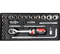 Coffret de cliquets 1|2 pouces 25 pièces YT-12671