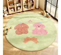 YATOLA Tapis Chambre pour Fille Garçon Doux Rampant Bébé Anti-dérapant à Poils Ras Salon Maternelle Salle de Jeux Décoration d'intérieur Surface pour Salon Coucher Chien Lapin Our (Vert, 80x80cm)