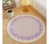 YATOLA Tapis Chambre pour Fille Garçon Enfant Doux Rampant Anti-dérapant à Poils Ras Salon Maternelle Salle de Jeux Décoration Surface pour Salon Coucher Violet Dot Géométrique (Vert, 80x80cm)