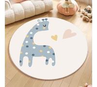 YATOLA Tapis Chambre pour Fille Garçon Enfants Doux Rampant Bébé Anti-dérapant à Poils Ras Salon Maternelle Salle de Jeux Décoration Surface pour Salon Coucher Arc-en-Ciel Lapin (Blanc 1, 80x80cm)