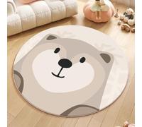 YATOLA Tapis Chambre pour Fille Garçon Enfants Doux Rampant Bébé Anti-dérapant à Poils Ras Salon Maternelle Salle de Jeux Décoration Surface pour Salon Coucher Arc-en-Ciel Lapin (Brun, 80x80cm)