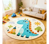 YATOLA Tapis Moderne Moelleux Shaggy Tapis pour Salon Antidérapant Tapis de Jeux, Tapis Enfant Chambre Antidérapant Décor Intérieur Géométrie Tapis de Zone Arc-en-Ciel Ours Lapin (Crème 3, 80x80cm)