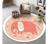 YATOLA Tapis pour Salon Chambre Moelleux Confortable Antidérapant Intérieur Filles Enfants éducatif Coucher Salle Jeux Décoration Grand Coussinet Protecteurs Tapis éléphant Tigre (Rose, 80x80cm)