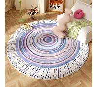 YATOLA Tapis pour Salon Chambre Moelleux Doux Confortable Antidérapant Fille Enfant éducatif Coucher Salle Jeux Décoration Grands Coussinet Protecteur Tapis Géométrique Arc-en-Ciel (Violet, 80x80cm)