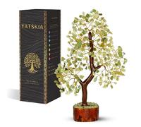 YATSKIA Arbre en Cristal de Jade Vert Fait à la Main avec Cristaux de guérison Reiki Chakra et Pierres précieuses, Cadeau Spirituel, Feng Shui, décoration d'arbre de Vie, 25,4-30,5 cm