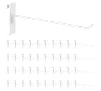 Yauhar Assortiment de 40 crochets de 25,4 cm pour panneau mural en métal blanc pour garage, magasin, magasin, magasin, diamètre du fil 5 mm