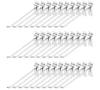 Yauhar Lot de 30 crochets argentés de 20,3 cm pour panneau à lattes robustes, crochets en métal pour plaque perforée, garage, magasin, vente au détail