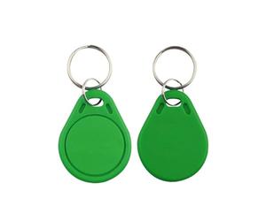 YAVIS 100PCS Badge RFID/Badge Immeuble - Tag NFC IC 13,56MHz Read-Only, Porte-Clés Transpondeur pour Contrôle d’Accès, Systèmes d’Entrée, Lecteurs NFC/RFID, Puce 1K Non Réinscriptible (Vert)