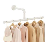 Yawinhe 51cm Tringle à Vêtements Murale,1 Pack Portant à vêtement,Crème