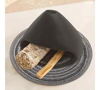 Yawlsow Palo Santo - Brûleur d'encens Bakhour au charbon de bois, bol à bavure, porte-sauge, récupérateur de cendres pour la méditation et décoration zen (noir + mat)