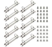 YAXIAO 10 Pièces Mécanismes De Reliure 12×2cm Planificateur Aenda Cahiers | Mécanisme De Reliure à Anneaux En Métal Argent pour Accessoires Dossier Rangement Du Papier Mini Albums