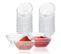 YAYODS 20 Mini Coupelles en Verre Trempé 75 ml, Petit Bol Petits Bols à Sauce Ø 7,5 cm Empilables, Ramequins Transparents pour Dips, Confitures et Préparation Culinaire, Compatible Lave-Vaisselle