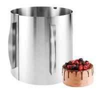 YAYODS Cercle à Pâtisserie Haut 20 cm - Cercle à Gâteau Inoxydable Réglable Ø 16-30 cm - Cercle Patisserie Moule à Charnière avec Échelle de Mesure pour Gâteaux à Étages, Mousses et Entremets
