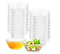YAYODS Lot de 20 Mini Coupelle en Verre Ø6 cm - Bol en Verre Coupelle Sauce 30 ml - Petit Bol à Sauce et Dip pour Soja, Confiture et Tapas - Ramequin Transparent Empilable et Lavable au Lave-Vaisselle