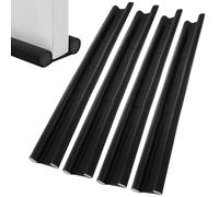 YAYODS Lot de 4 Boudin de Porte 96 cm Noir - Joint de Bas de Porte Double Isolation en Cuir PU et Mousse - Butée de Porte Anti-Froid, Anti-Bruit - Coupe-vent Ajustable pour Entrée et Chambre