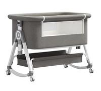 YAZOCO Berceau Bébé Lit Bébé 3 en 1 Lit Cododo Bébé & Lit Parapluie Bébé avec Matelas, Hauteur Réglable 6 Niveaux Inclinaison 5° Scientifique Berceau à Bascule Panier de Rangement (Rose)