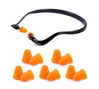 YAZWUR 1 paire de bouchons d'oreilles avec arceau + 5 paires d'embouts de rechange, protection auditive en mousse pour travaux bruyants, sommeil, tir et chantiers