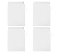 YAZWUR 4 Pièces Sac Réutilisable, Bio, avec Cordon de Serrage, Mousseline, Passoire Tissu Blanc, Étamine Confiture, Jus de Légumes et Fruits, Café, Lait Avoine (20 × 30 cm)