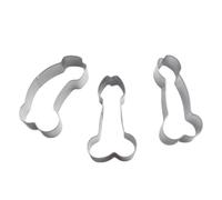 YAZWUR Lot de 3 emporte-pièces amusants et créatifs en forme de pénis en acier inoxydable pour snacks faits maison et accessoires de fête cocktail