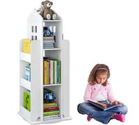 Ybaymy Bibliothèque rotative 360 °, étagère debout à 3 niveaux pour les enfants, étagères à livres au sol, étude de la bibliothèque, chambre à coucher, bureau du salon