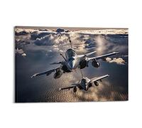 YBHF - Affiche de Chasseur Rafale - Avion Militaire - Affiche d’Art Mural Imprimée - Style Rétro - Décoration Esthétique de Chambre - 40 x 60 cm - Style Cadre