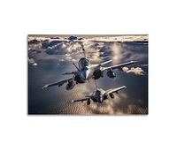 YBHF Affiche de Chasseur Rafale Avion Militaire Poster de Jet de Chasse Art Mural Impression Rétro Esthétique Décor de Chambre 40x60cm Style Sans Cadre