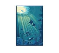 YBHF Affiche de sport vintage rétro pour plongée sous-marine - Art mural - Décoration de chambre et de bureau - 40 x 60 cm - Sans cadre