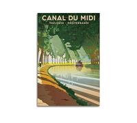 YBHF CANAL DU MIDI FRANCE Poster de voyage vintage imprimé rétro esthétique décoration de chambre de bureau 40 x 60 cm sans cadre