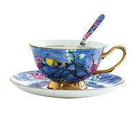 YBK Tech - Ensemble de tasse et soucoupe style européen, en porcelaine, pour le thé, le café, pour la maison, la cuisine