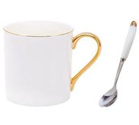 YBK Tech Tasse à thé en porcelaine fine, Mug à café de 355 ml (12oz) pour la maison, la cuisine, le bureau - Blanc pur