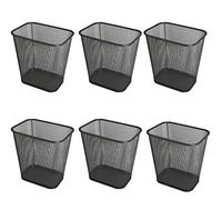 YBM HOME Lot de 6 corbeilles rectangulaires en maille pour la maison et le bureau, espace de travail, poubelle de bureau en métal, de forme rectangulaire, 1103 L (noir)