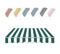 YCBTPS 3/4/6/7m Tissu De Remplacement pour Auvent Manuel Rétractable, Tissu De Rechange pour Store Banne De Patio, Toile D'auvent Store Banne avec Volants(Green,6x3.5m(20x12ft))