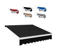 YCBTPS Tissu De Remplacement pour Auvent De Terrasse Rétractable, 5x3m Toile D'auvent Store Banne en Polyester, Tissu De Rechange pour Store Banne Imperméable(Black,3x2.5m(10x8.2ft))