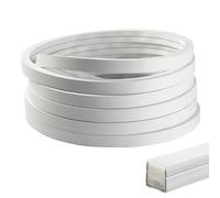 YCBTREE Profil LED en silicone blanc de 5m, diffuseur de bande LED flexible de 12×12mm pour panneaux acoustiques avec embouts et clips de montage. Couverture de bande LED étanche pour lumière néon