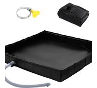 ycezw Receveur Douche Portable, Plateau de Bain Pliable en PVC 104x104x12,7 cm, Base Douche Camping avec Tuyau Vidange, pour intérieur, extérieur, Plage, Camping-Car, Tente, Voiture, randonnée, Road