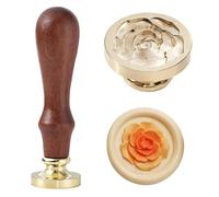 Ychostamp Tampon de Cire à Cacheter Rose - Tampon de Cire à Cacheter Fleur, Tête de Tampon Floral de 22 mm pour Cartes, Enveloppes, Invitations, Emballage Cadeau
