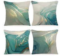 YCOLL Housse Coussin 45x45 Lot de 4 Housses de Coussin Canapé Coussins Décoratifs Motif Géométrique Lot de Coussin Canapé en Lin pour Canapé Salon Chambre taie Oreiller d'Extérieur 45 x 45