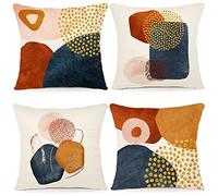 YCOLL Housse Coussin 50x50 Lot de 4 Housses de Coussin Canapé Coussins Décoratifs Motif Géométrique Lot de Coussin Canapé en Lin pour Canapé Salon Chambre taie Oreiller d'Extérieur 50 x 50