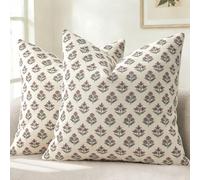 YCOLL Housse de Coussin Design Botanique Vintage Moderne 45x45 Lot de 2 Housses de Coussin Fleurs Coussin de Canapé Coussin Décoratif pour Canapé Lit Décoration d'intérieur et Salon Rose Fané