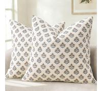 YCOLL Housse de Coussin Design Botanique Vintage Moderne 45x45 Lot de 2 Housses de Coussin Fleurs Coussin de Canapé Coussin Décoratif pour Canapé Lit Décoration d'intérieur et Salon Noyer Vieilli