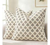 YCOLL Housse de Coussin Design Botanique Vintage Moderne 50x50 Lot de 2 Housses de Coussin Fleurs Coussin de Canapé Coussin Décoratif pour Canapé Lit Décoration d'intérieur et Salon Cuivre Rouillé