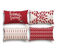 YCOLL Lot de 4 Housse Coussin Décoratif Canapé Taie d'oreiller Decoration Canapé Housses de Coussin en Lin d'extérieur Housse de Coussin Décoration pour Chambre, canapé, Chaise, Lit,Jardin 30x50CM