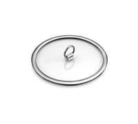 CUISINOX Couvercle Ycône 24 cm verre trempé poignée rabattable acier inoxydable 18/10