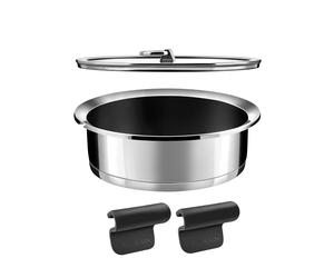 Ycône - Sauteuse revêtue 24 cm avec anses et couvercle