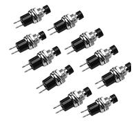 Yctze 10 Pièces de Mini Interrupteur à Bouton-poussoir à Réinitialisation Automatique Momentanée sans Verrouillage Rond, 12 V, 8 Mm, pour les Projets